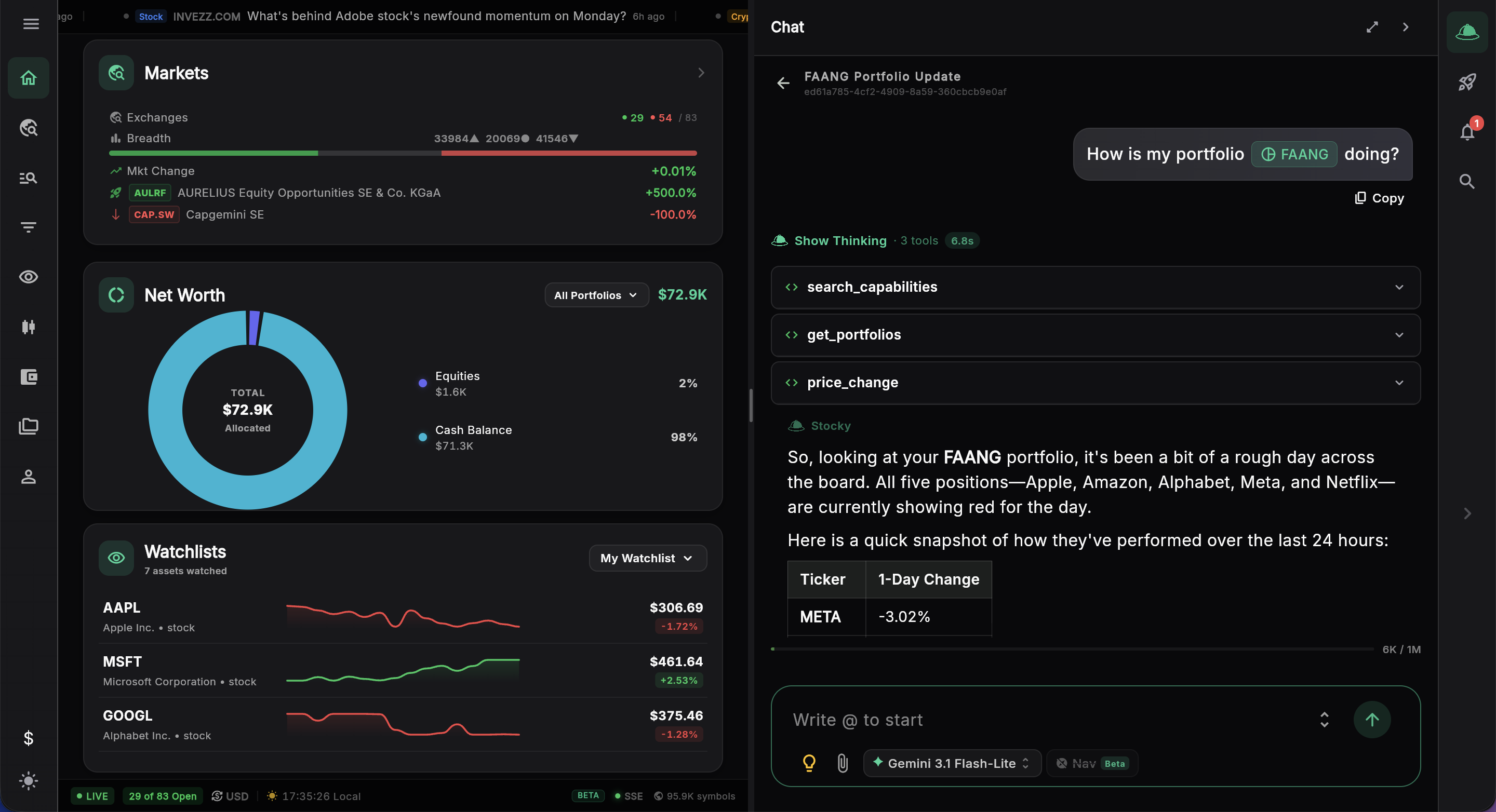 Stocky — AI-powered stock analysis with real-time charts and intelligent insights